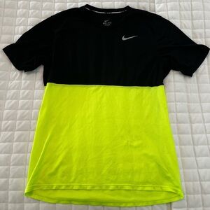 Nike dry fit running shirt. Size Large. Fluorescent yellow& black